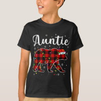 Funny Red Plaid Christmas Lights Auntie Bear Xmas