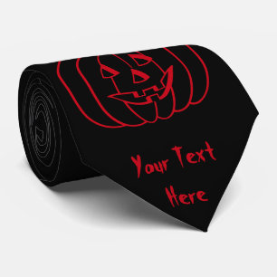 funny red pumpkin for Halloween Tie