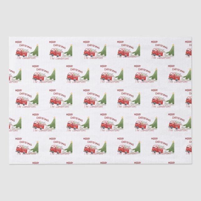 Funny Red Truck Christmas  Toilet Paper (Front)
