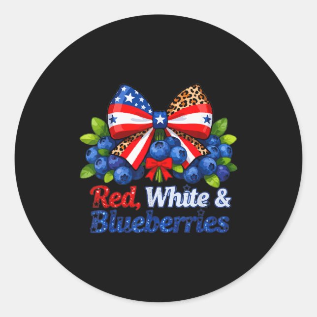 Funny Red White And Blueberries Matching Graphic P Classic Round Sticker (Front)