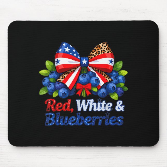Funny Red White And Blueberries Matching Graphic P Mouse Pad (Front)