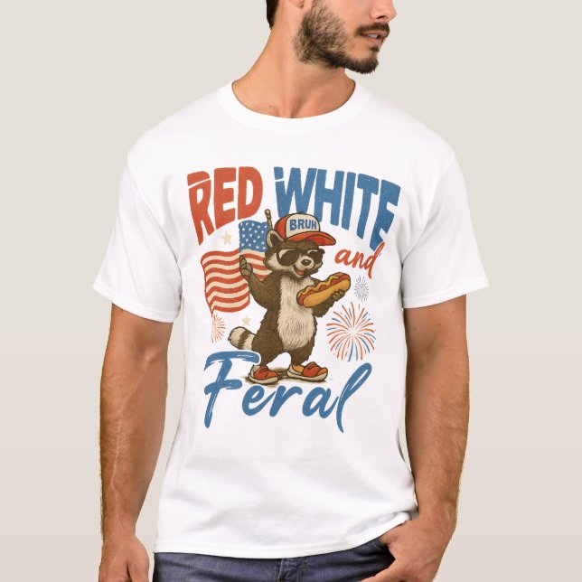 funny red white and bruh shirt (Front)