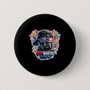 Funny red white and woof cane corso dog patriotic 2 inch round button