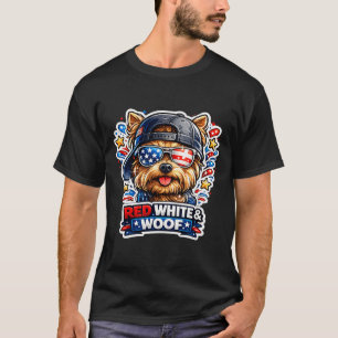 Funny red white and woof yorkshire terrier dog T-Shirt