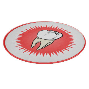 Funny Red White Beige Extracted Molar Starburst Cutting Board