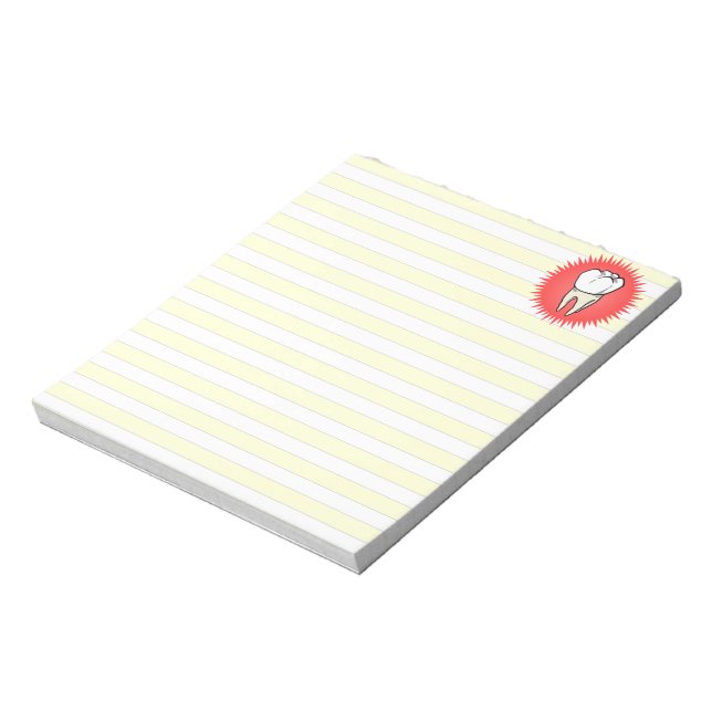 Funny Red White Beige Extracted Molar Starburst Notepad (Rotated)