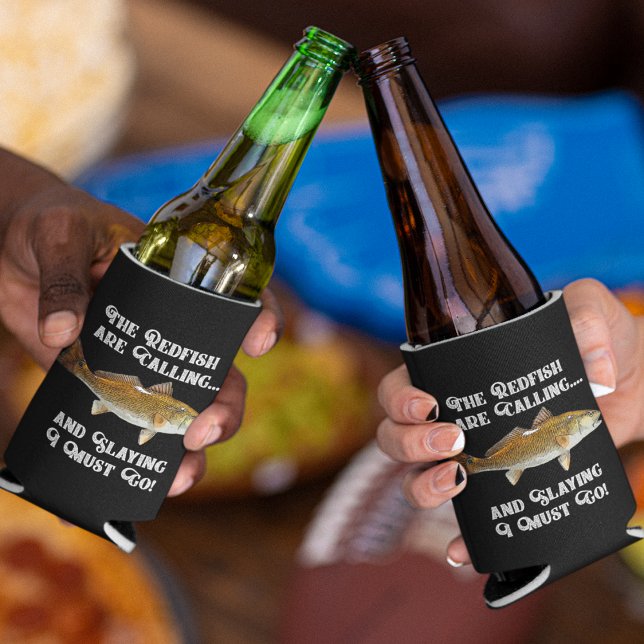 Funny Redfish Calling Fishing Quote Fisherman Slay Can Cooler (Creator Uploaded)