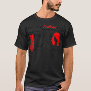 Funny Redhead Ginger Girl Facts Orange Hair Irish  T-Shirt
