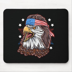Funny Redneck 80s Patriotic Proud Mullet American Mouse Pad