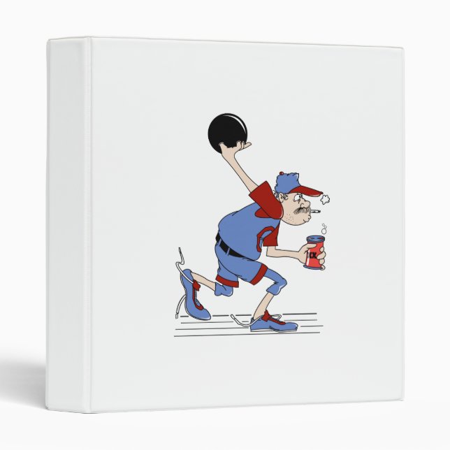 funny redneck bowler bowling humour design binder (Front/Spine)