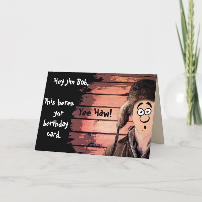Funny Redneck Cartoon birthday Card (Front)