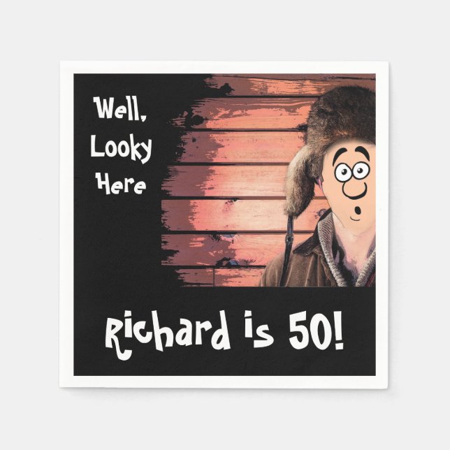 Funny Redneck Hillbilly Birthday Party Napkin (Front)