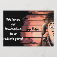 Funny Redneck Party Theme Invitation
