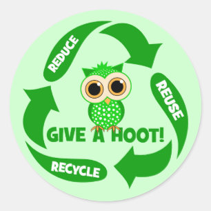 funny reduce reuse recycle classic round sticker