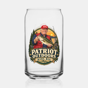 Funny Reel Big Bass Fishing Can Glass