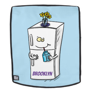 Funny refrigerator cartoon illustration backpack