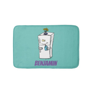 Funny refrigerator cartoon illustration bath mat