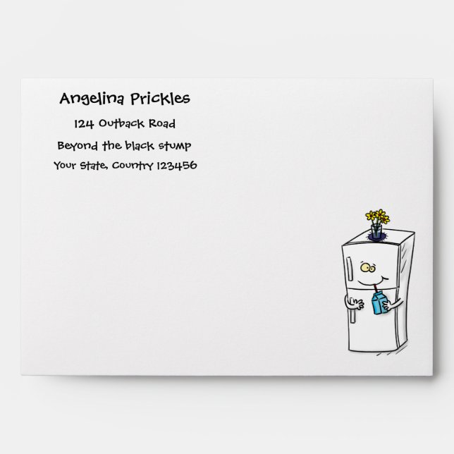 Funny refrigerator cartoon illustration envelope (Front)