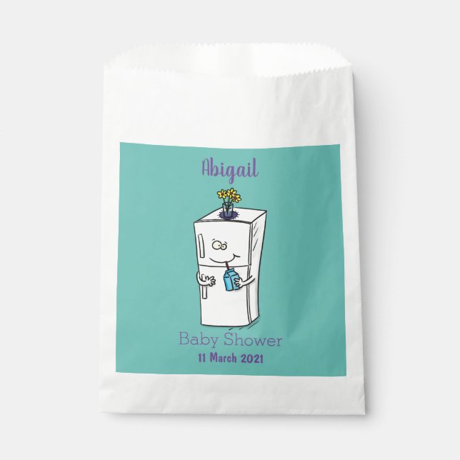 Funny refrigerator cartoon illustration favour bag (Front)