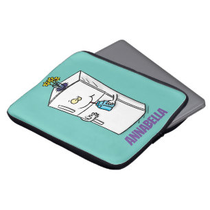 Funny refrigerator cartoon illustration laptop sleeve