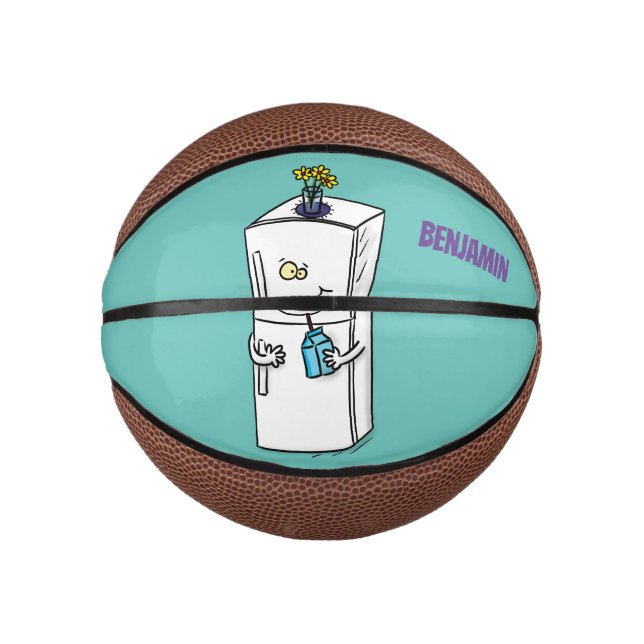 Funny refrigerator cartoon illustration mini basketball (Front)