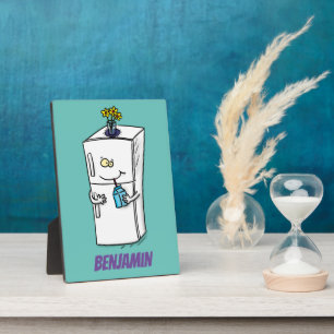 Funny refrigerator cartoon illustration plaque