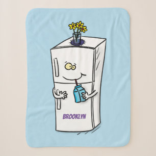 Funny refrigerator cartoon illustration  sherpa blanket