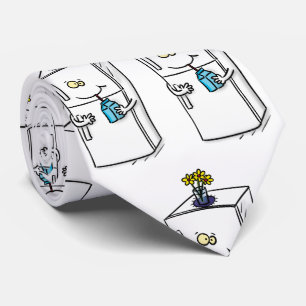 Funny refrigerator cartoon illustration tie