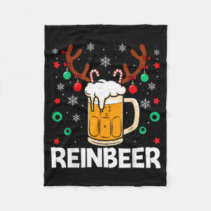 Funny Reinbeer Winedeer Beer Wine Matching Couples Fleece Blanket