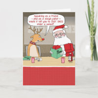 Funny Reindeer and Santa Claus Christmas