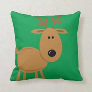 Funny Reindeer Christmas Custom Throw Pillow