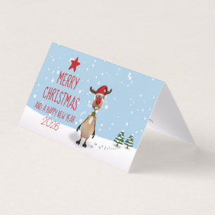 Funny Reindeer Christmas New Year Tree 2022 Card
