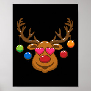 Funny Reindeer Christmas Outfit Family Kids Boy Gi Poster