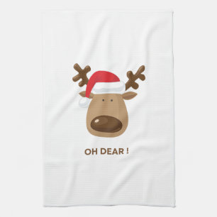 Funny Reindeer Christmas Pun Holiday Gift Kitchen Towel