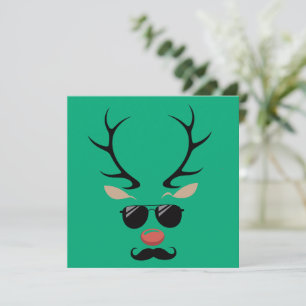 Funny Reindeer Christmas Winter Family Cute Deer  Holiday Card