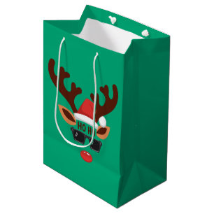 Funny Reindeer Christmas Winter Family Cute Deer  Medium Gift Bag