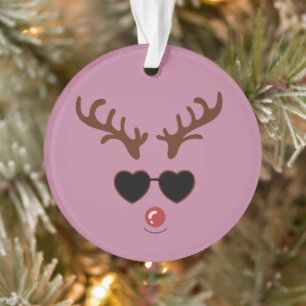 Funny Reindeer Christmas Winter Family Cute Deer Ornament