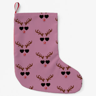 Funny Reindeer Christmas Winter Family Cute Deer Small Christmas Stocking