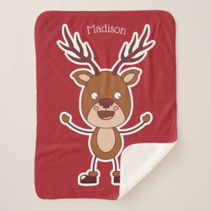 Funny Reindeer custom name blanket