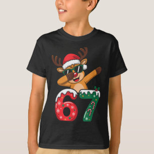 Funny Reindeer Dab Six Seven 67 Christmas Dabbing  T-Shirt