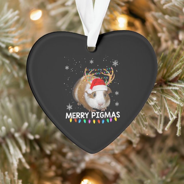 Funny Reindeer Guinea Pig Christmas Ornament (Tree)