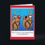 Funny Reindeer Humor Christmas Greeting Card<br><div class="desc">Merry Christmas! Enjoy spreading the laughter with this hilarious reindeer humor holiday greeting card by artist Bill Abbott; send some laughs along with your best wishes this holiday season. Bill Abbott's cartoon "Spectickles" the internationally syndicated comic has also appeared in Hallmark U.K.,  Reader's Digest and other fine magazines!</div>