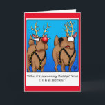 Funny Reindeer Humor Christmas Greeting Card<br><div class="desc">Merry Christmas! Enjoy spreading the laughter with this hilarious reindeer humor holiday greeting card by artist Bill Abbott; send some laughs along with your best wishes this holiday season. Bill Abbott's cartoon "Spectickles" the internationally syndicated comic has also appeared in Hallmark U.K.,  Reader's Digest and other fine magazines!</div>