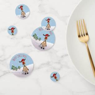 Funny Reindeer Merry Christmas Confetti