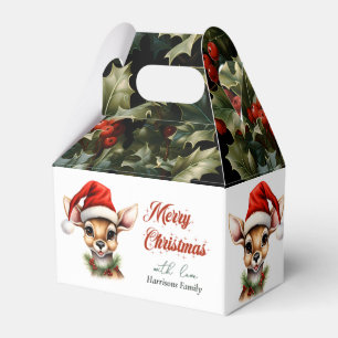 Funny Reindeer Modern Cute Watercolor Classic Favor Box