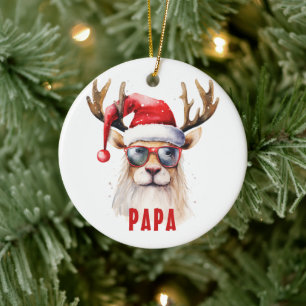 Funny Reindeer Papa Personalized Ornament