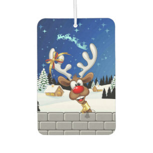 Funny Reindeer Peeking Christmas Meme  Air Freshener