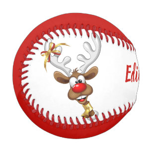 Funny Reindeer Peeking Christmas Meme  Baseball