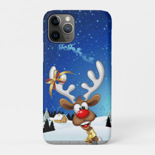 Funny Reindeer Peeking Christmas Meme  iPhone 11 Pro Case