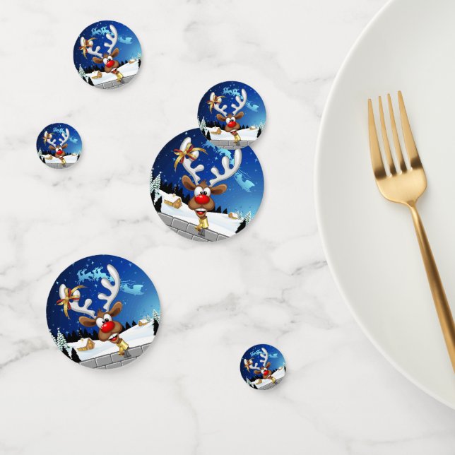 Funny Reindeer Peeking Christmas Meme  Confetti (Group)